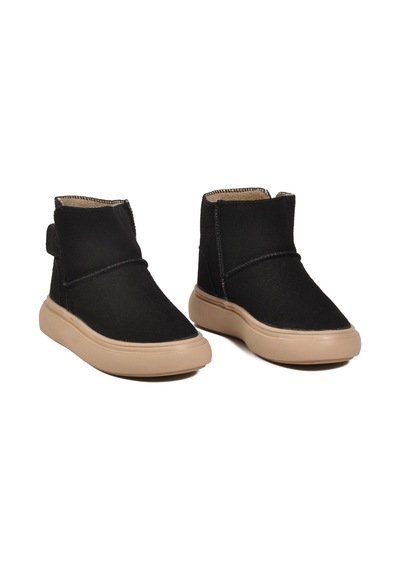 Siyah Süet Cırtlı Unisex Çocuk Bot 823760 P Siyah