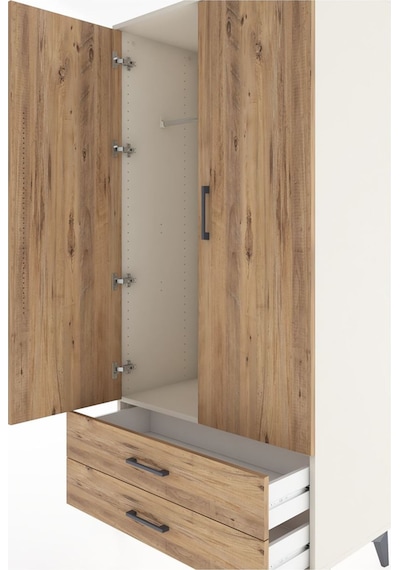 Hyperion Dolap Tek Raflı 2 Çekmeceli Tek Askılı 88x44x182 Ayt... Aytaşı