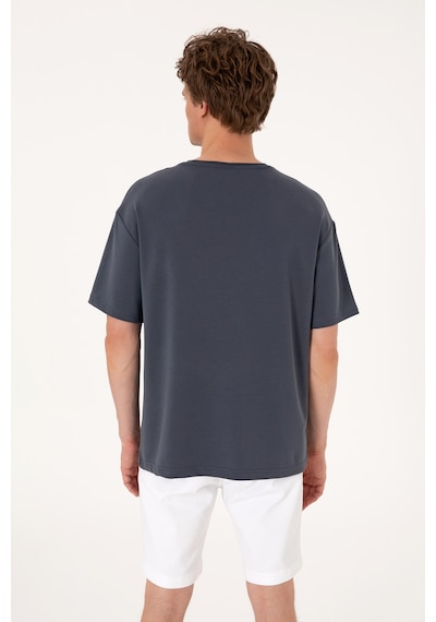 U.S. Polo Assn. Erkek Comfort Fit Bisiklet Yaka Antrasit Tişört 50307322-VR006