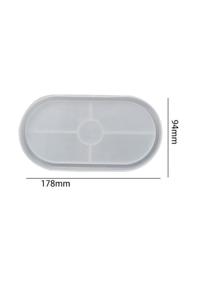 Silikon Kalıp Taş Tozu İthal Dekoratif Orta Boy Oval Tabak Kalıbı Parafin Mum Epoksi Hb80-0185