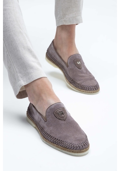 Giampiero Nicola Erkek Hakiki Deri Metalik Loafer Ayakkabı 664 L40269a Erk Ayk Y23 Stone Taş
