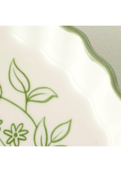 Tr Floral Stoneware Fırın Kabı Beyaz 26x5 Cm Genel