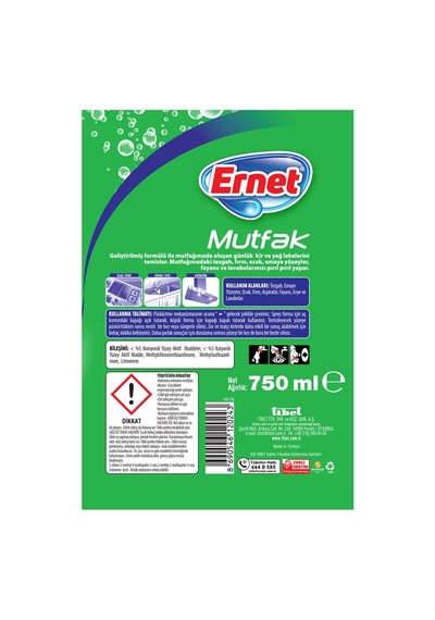 Ernet Süper Likit Promosyon Mutfak + Banyo Temizliği 1+1 750 Ml Sprey'li Diğer
