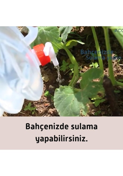 10 Lt Katlanabilir Musluklu Su Bidonu, Akordiyon Damacana Çeşmeli Su Torbası Plastik Piknik Kamp Genel