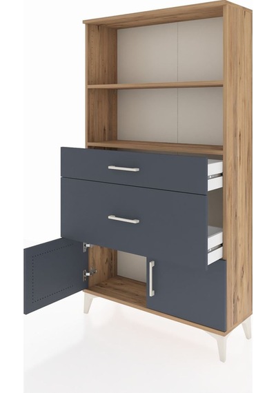 Arges Dolap 2 Raflı 2 Çekmeceli 2 Kapaklı 88x30x163 Çam-antrasit Çam Arges Dolap 2 Raflı 2 Çekmeceli 2 Kapaklı 88x30x163 Çam-antrasit Çam