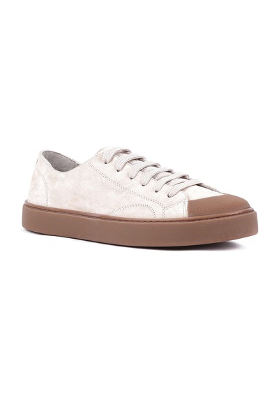 Shoetyle - Hakiki Süet Deri Bej Rengi Erkek Sneaker - 666-01-03-1548