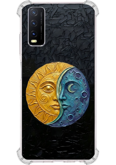 Vivo Y20s İle Uyumlu Köşe Korumalı Kılıf Metamorfoz Ekinoks Tasarımlı Uv Baskılı Şeffaf