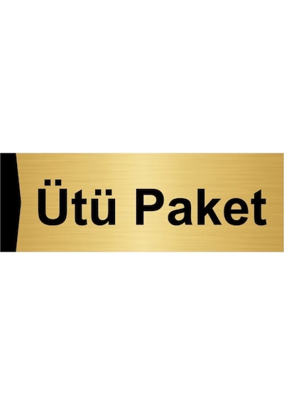 Ütü Paket 7x20cm Altın Renk Metal Yönlendirme Levhası