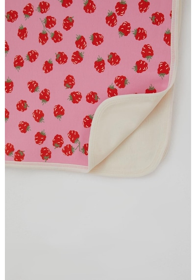 Breeze Yenidoğan Bebek Battaniyesi Frambuaz Desenli Standart, Pembe