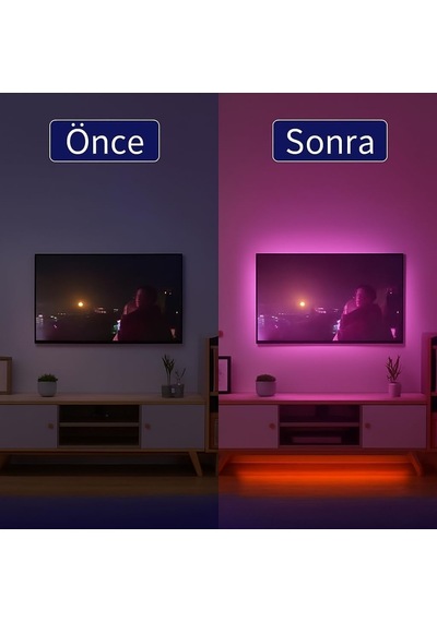 Monitör Ve Tv Arkası 3 Metre Rgb Şerit Led Seti - Cata Usb Bağlantılı, Uzaktan Kumandalı, 352 Renk Seçenekli Amb Çok Renkli