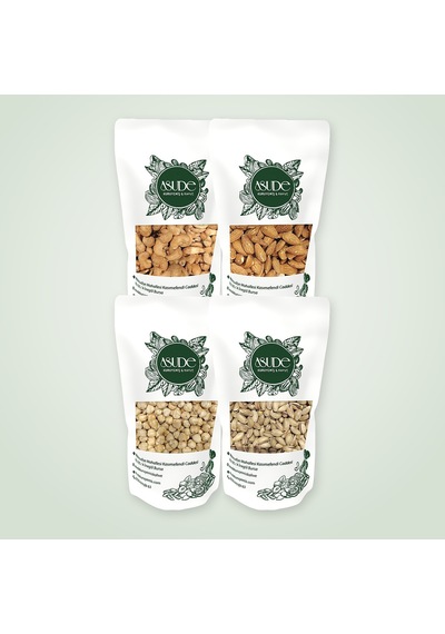 Kavrulmuş Kuruyemiş Avantaj Paketi 4'lü 4x500 G - Kaju, Badem, Çifte Kavrulmuş Fındık, Antep Fıstığı 2 KG
