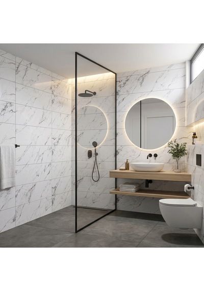 30x60 Cm Kendinden Yapışkanlı Duvar,banyo,tezgah Arası Mermer Desen -24 Adet 30 X 60 Cm