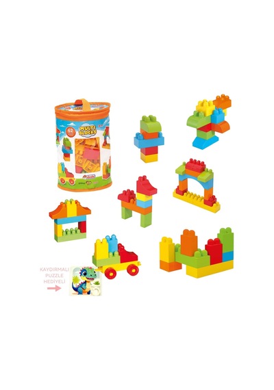 Multi Bloks 62 Parça Eğitici Sök Tak Bloklar 18 Ay Üstü Çocuk Oyuncak Puzzle