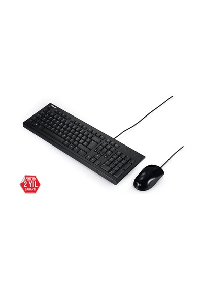 Asus U2000 Q Türkçe 1000dpı Usb Siyah Kablolu Klavye Mouse Set - U2000-kbm-tr-q Kdo