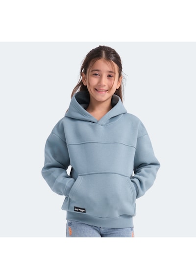 Slazenger LENE Çocuk Kapüşonlu Cepli Mavi Sweatshirt