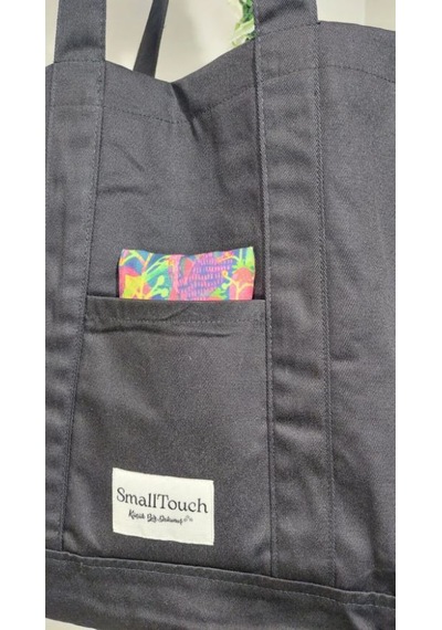 Smalltouch Kadın Kanvas Cırt Kapamalı İçi Astarlı İki Cepli Bez Omuz Çantası Siyah