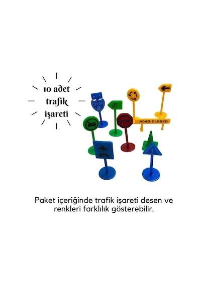Otobant Eğitici Ve Eğlenceli Yol Yapım Bandı Ve Trafik Işaretleri 10'lu Set - Road Tape Oyun Bandı