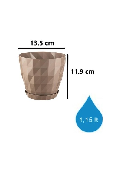 Omnipazar So-krt2 Dekoratif Kristal Saksı Takımı 1.15 Lt Mocha 5 Adet