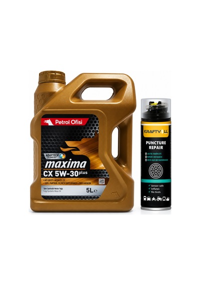 Petrol Ofisi Maxima CX DPF Partiküllü 5W-30 5 L + Lastik Tamir Kiti 400 ML