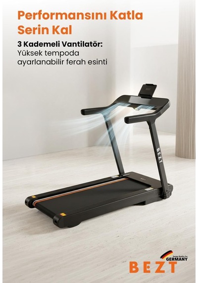 Run Smart Pro 3.5 Hp Otomatik Eğimli Katlanabilir Soğutucu Fanlı Koşu Bandı 160 Kg Kapasite / 120cm X 50 Cm Geniş