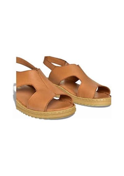 Fox Shoes Y555040903 Taba Hakiki Deri Comfort Ortopedik Taban Kadın Sandalet Taba