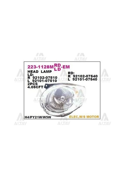 DEPO 2231128RMLDEM Ön Far Sağ Kia Picanto 08-10