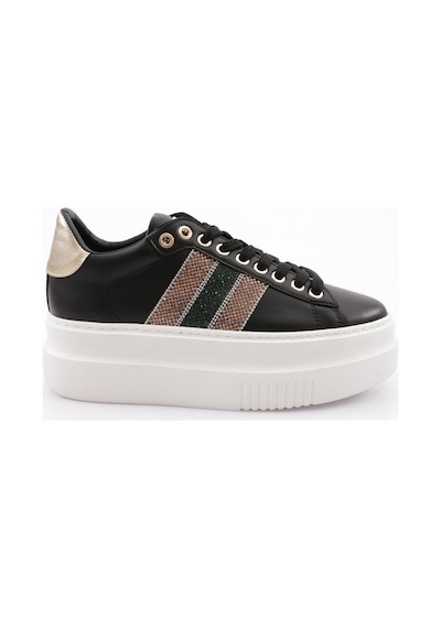 Dgn Es865 Kadin Kalin Silver Taşli Sneakers Ayakkabi ES865-2007-R12593 Beyaz - Siyah