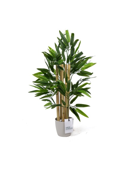 Yapay Çiçekçiniz Taş Detaylı Saksıda 60 Cm Yapay Bambu Ağacı
