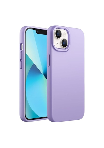 Apple Uyumlu iPhone 13 Mini  Silikon Kılıf - Pastel Renk Tonu Esnek Tam Koruma Kapak - Lila