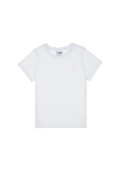 U.S. Polo Assn. Erkek Çocuk Beyaz Basic Bisiklet Yaka Tişört 50306502-VR013