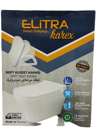 Elitra Amortisörlü Yavaş Kapanır Klozet Kapağı Karex Kare Model