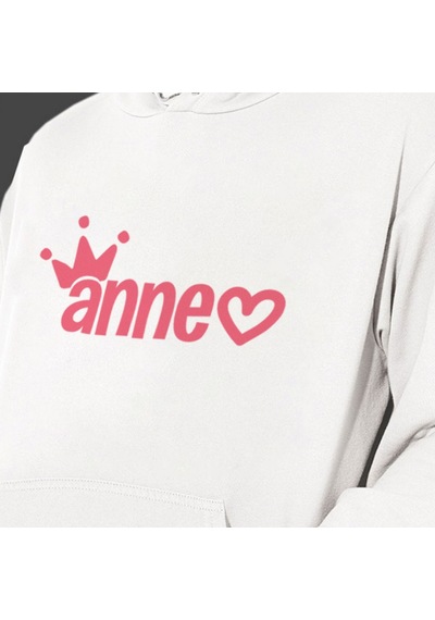 Anneler Günü Annem Baskılı Cepli, Kapşonlu Beyaz Unisex Sweats
