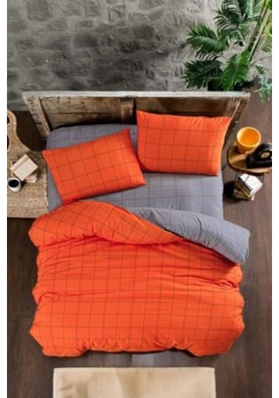 Nevresim Takımı Çift Kişilik 4 Parça 200x220-oranj Oranj Çift Kişilik Çok Renkli