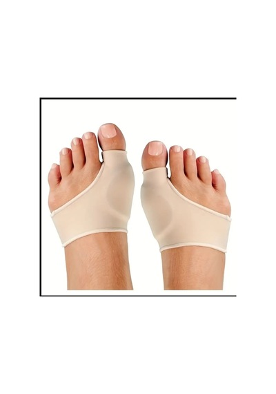 Le-tao 1 Çift 2 Adet Esnek Ayak Koruma Kılıfı & Halluks Splint - Bej Renk, Spandeks Malzeme