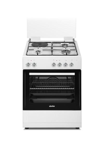 Simfer 1242 Tam Boy Fırın 3G+1E Hotplate Turbo 6 Fonksiyon Beyaz