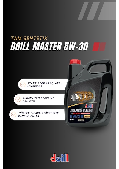 Doill Master 5W-30 API SM/CF ACEA A5/B5 Tam Sentetik Motor Yağı 4 L