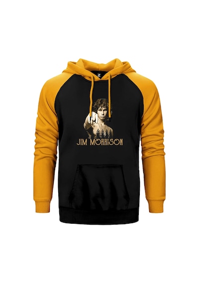 The Doors Jim Morrison Sarı Renk Reglan Kol Kapşonlu Sweatshirt Sarı