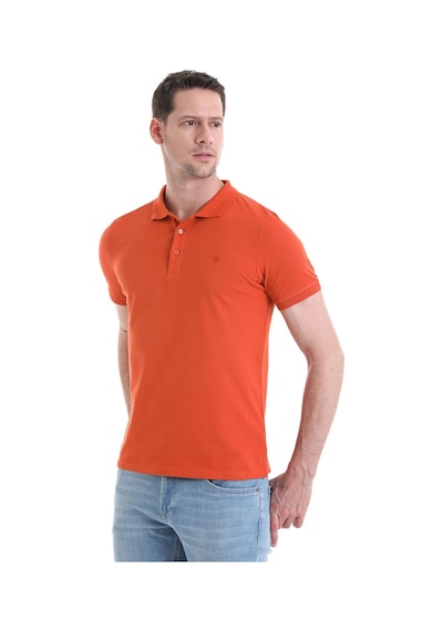 Hatemoğlu Kiremit Regular Fit %100 Pamuk Kıvrılmaz Polo Yaka Tişört