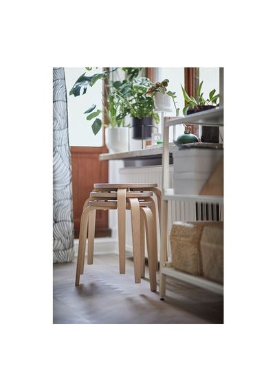 Ikea Kyrre Ahşap Tabure, Huş Çok Renkli