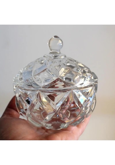 Kristal Cam Şekerlik Lokumluk Çap 11,5cm -3008