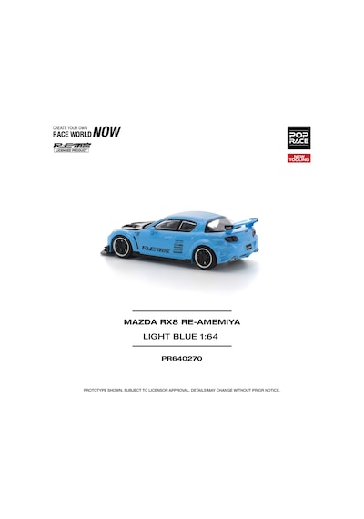 Pop Race Mazda Rx8 Re-amemiya Light Blue 1:64 Diecast Model Araba Pr640270 Mavi