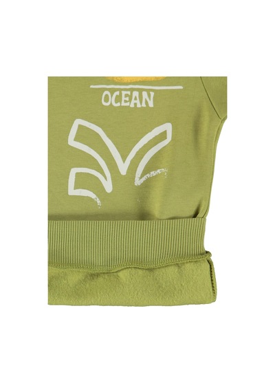 Silversun Kids Silversun Ocean Baskılı 8-13 Yaş Sweatshirt - Haki