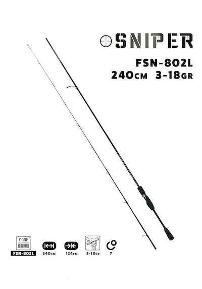 Fujin Sniper 240cm 3-18gr Light Spin Olta Kamışı