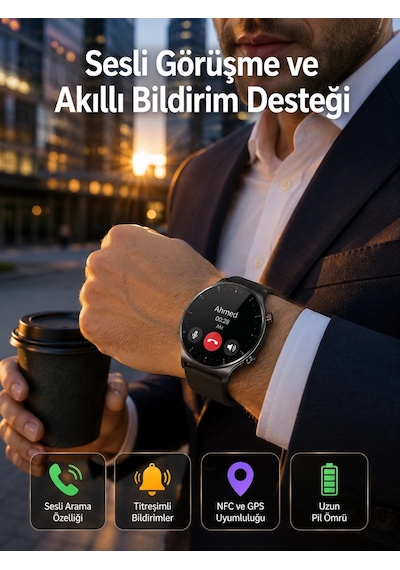 Akıllı Saat Adımsayar Nabız Ölçer Titreşim Özellikli Çağrı Cevaplama Sosyal Medya Yeni Nesil