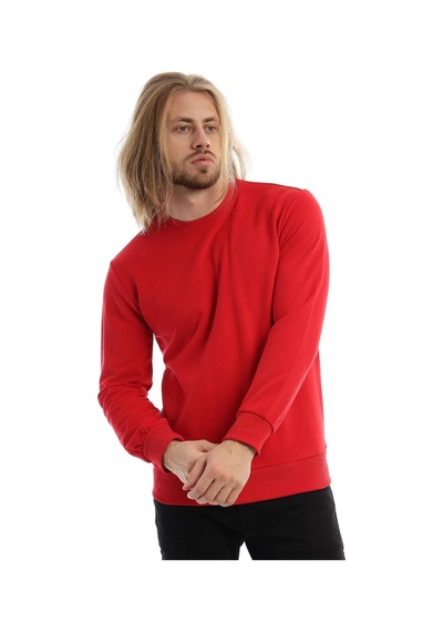 Polostate Erkek Bisiklet Yaka 3 İplik Sweat Kırmızı