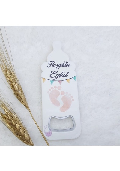 Ayak Baskılı Biberon Açacak Magnet 4,5x10,5 Cm Uv Erkek 30 Adet