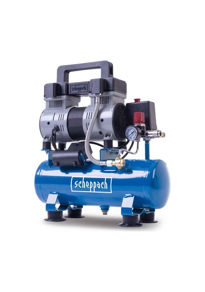 Scheppach Hc08si Ultra Sessiz Kompresör 8 Bar 6 L Hazne 1,5 Hp / 1100 W Yağsız Ve Az Bakım Gerektirir Debisi 162 L/dk Sessiz Kompresör