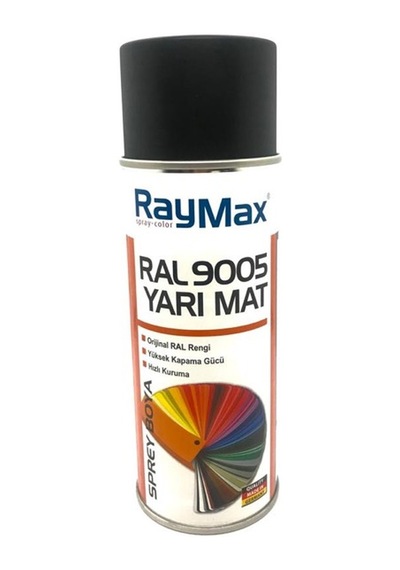 Raymax Akrilik Sprey Ral9005 Yarı Mat Siyah 400Ml.Made in Germany