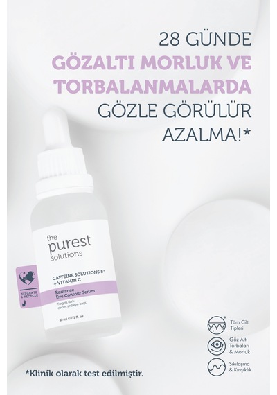 The Purest Solutions Göz Çevresi Bakım Seti, Kafein ve Retinol ile Aydınlık Göz Altı Görünümü, 2’li Set