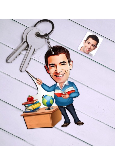 Kişiye Özel Bay Öğretmen Karikatür Anahtarlık - 4